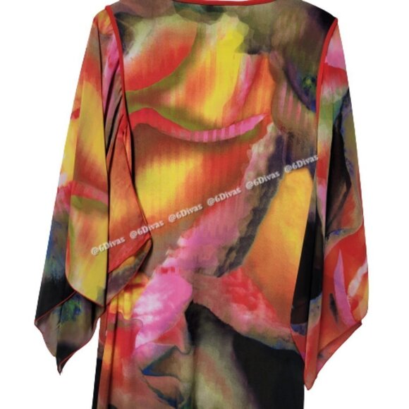 Gorgeous Colourful Tunics Tops Blouse Butterfly Sleeves XS, S, M, L, XL - NEW ! - Picture 6 of 10
